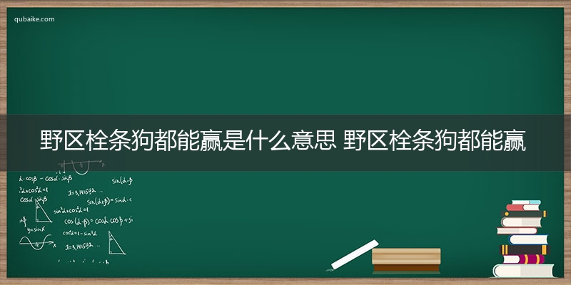 野区栓条狗都能赢是什么意思 野区栓条狗都能赢的意思网络流行语