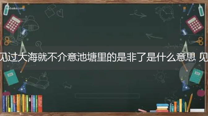 见过大海就不介意池塘里的是非了是什么意思 见过大海就不介意池塘里的是非了的意思网络流行语