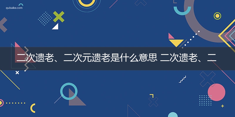 二次遗老、二次元遗老是什么意思 二次遗老、二次元遗老的意思网络流行语