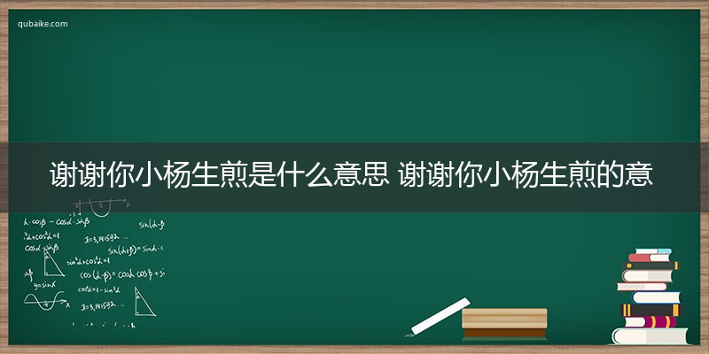 谢谢你小杨生煎是什么意思 谢谢你小杨生煎的意思网络流行语