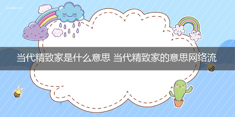 当代精致家是什么意思 当代精致家的意思网络流行语