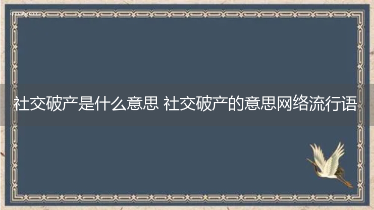 社交破产是什么意思 社交破产的意思网络流行语