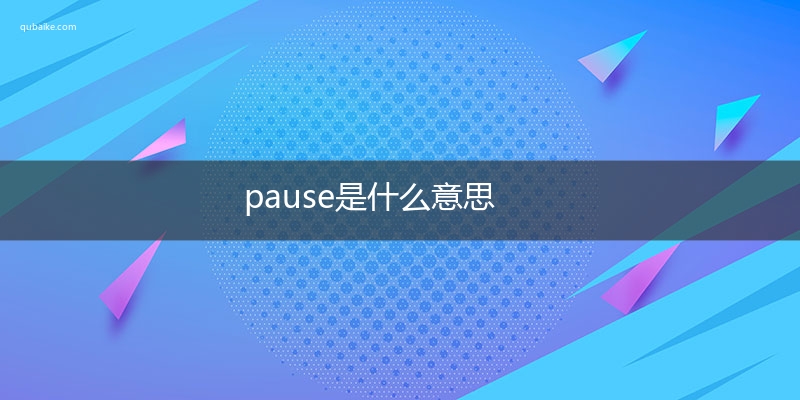 pause是什么意思