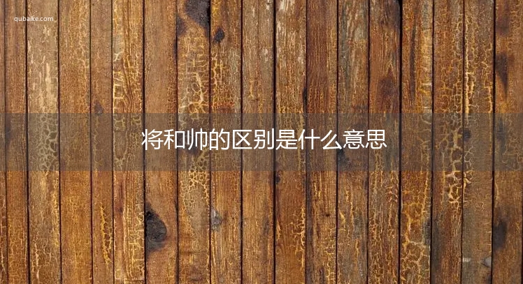 将和帅的区别是什么意思