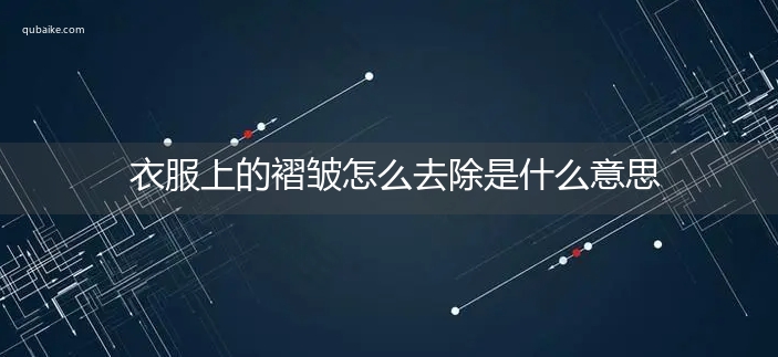 衣服上的褶皱怎么去除是什么意思