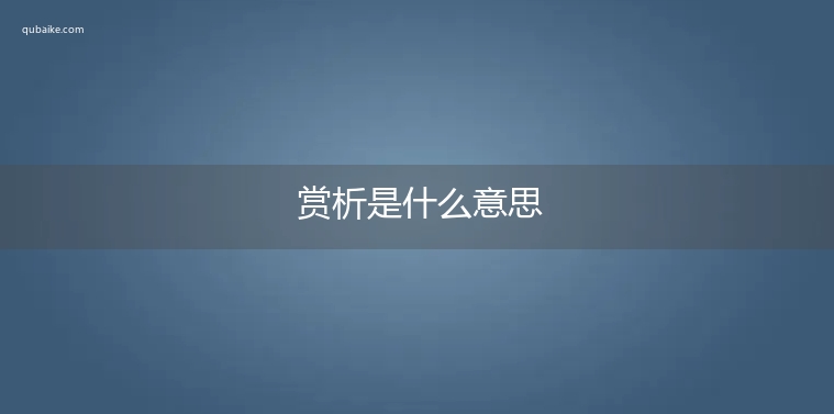 赏析是什么意思