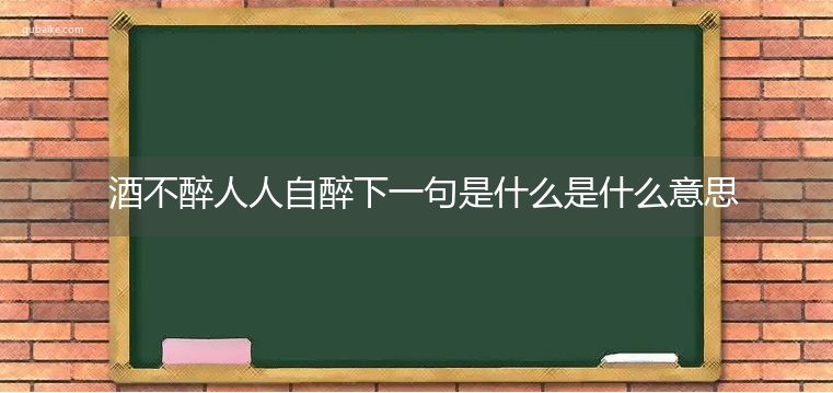 酒不醉人人自醉下一句是什么是什么意思