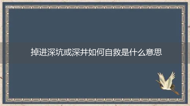 掉进深坑或深井如何自救是什么意思