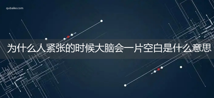 为什么人紧张的时候大脑会一片空白是什么意思