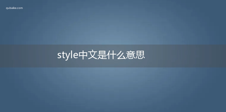 style中文是什么意思