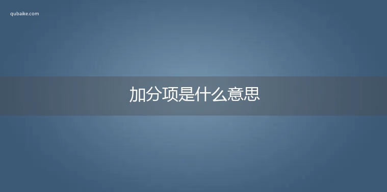 加分项是什么意思