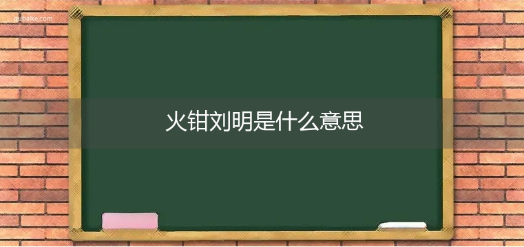 火钳刘明是什么意思