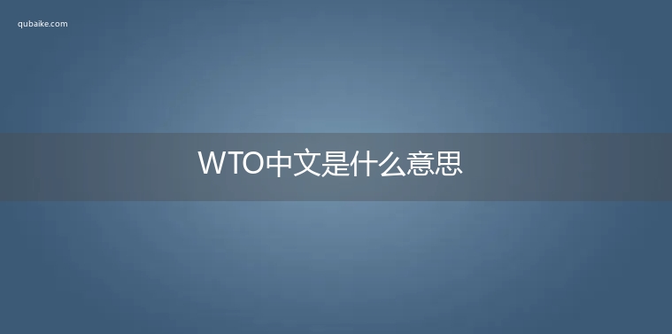 WTO中文是什么意思