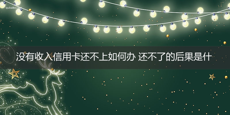 没有收入信用卡还不上如何办 还不了的后果是什么