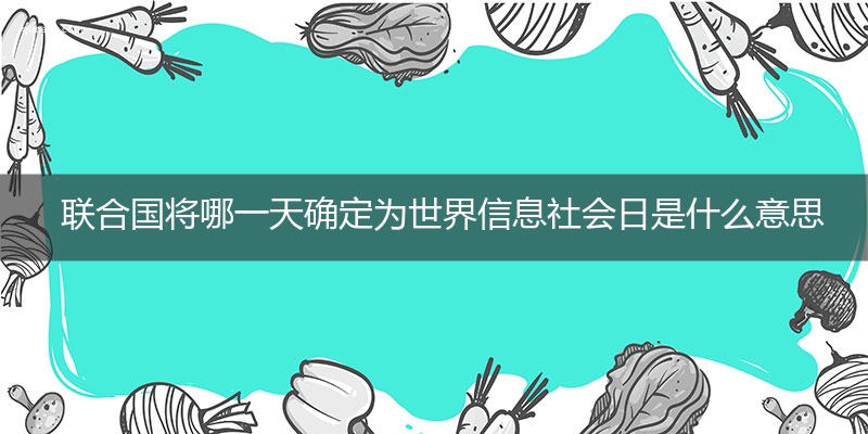 联合国将哪一天确定为世界信息社会日是什么意思