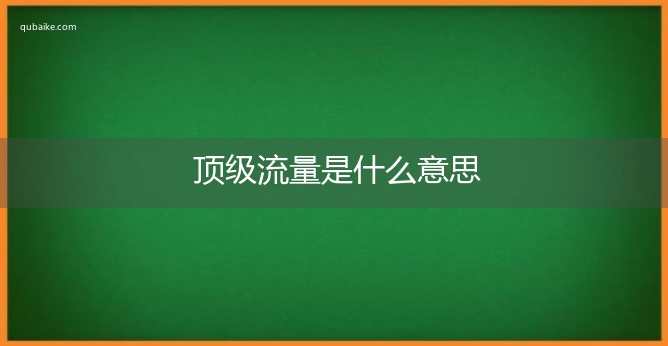 顶级流量是什么意思