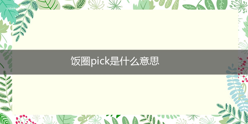 饭圈pick是什么意思