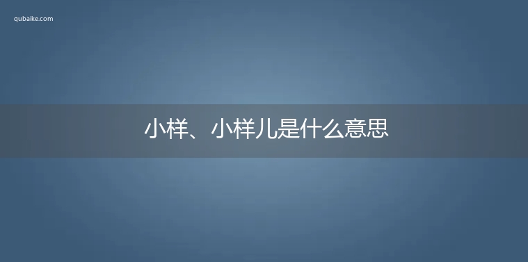 小样、小样儿是什么意思