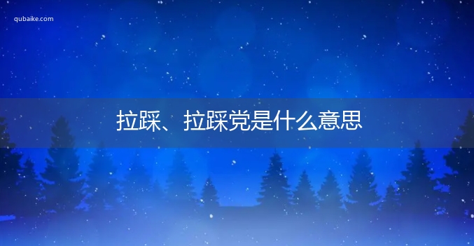 拉踩、拉踩党是什么意思