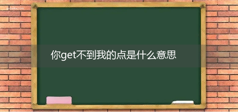 你get不到我的点是什么意思