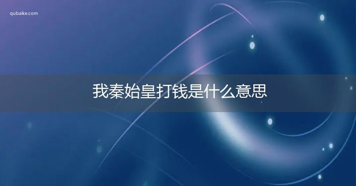 我秦始皇打钱是什么意思