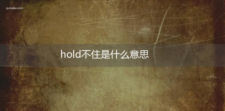 hold不住是什么意思