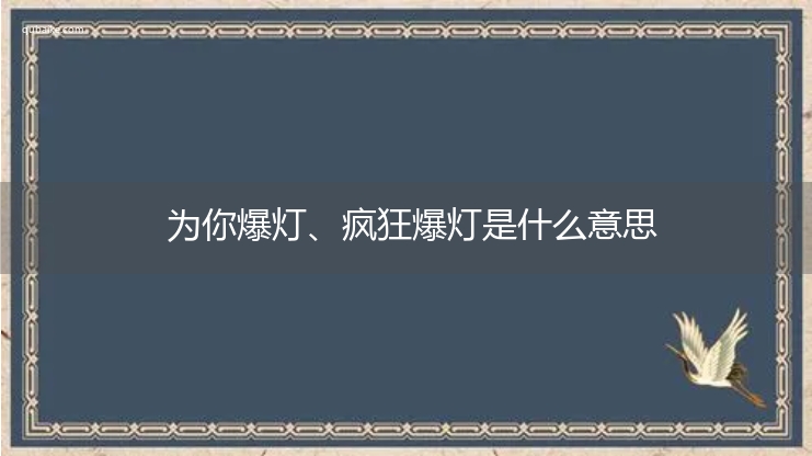 为你爆灯、疯狂爆灯是什么意思