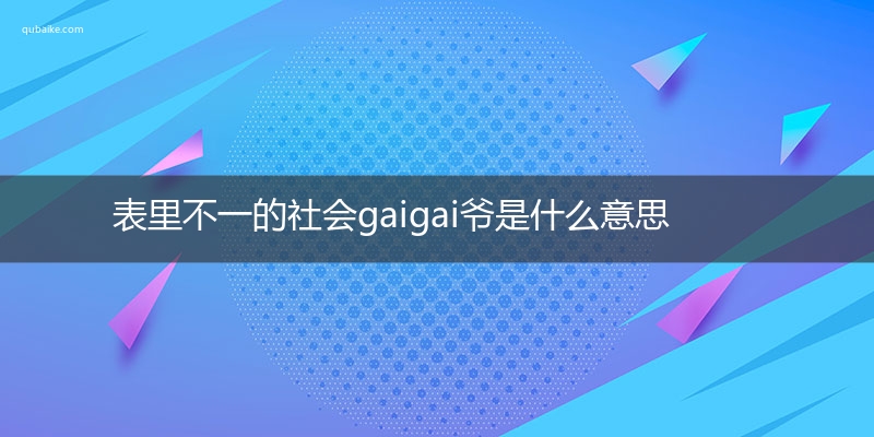 表里不一的社会gaigai爷是什么意思