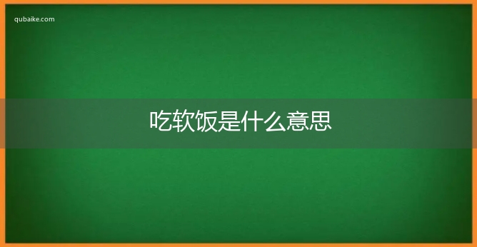 吃软饭是什么意思