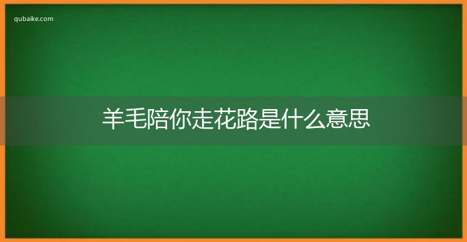 羊毛陪你走花路是什么意思