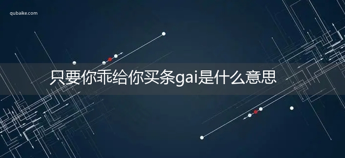 只要你乖给你买条gai是什么意思