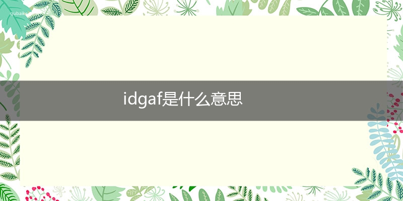 idgaf是什么意思