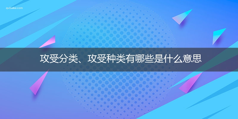 攻受分类、攻受种类有哪些是什么意思