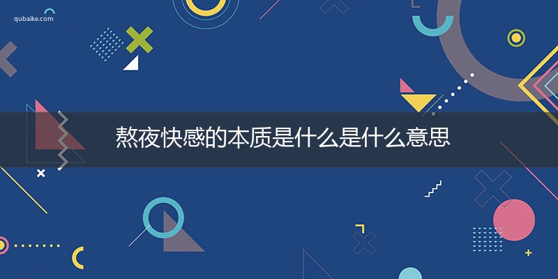 熬夜快感的本质是什么是什么意思