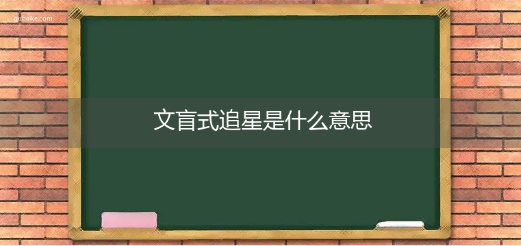 文盲式追星是什么意思