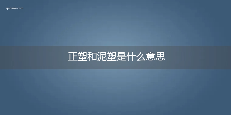 正塑和泥塑是什么意思