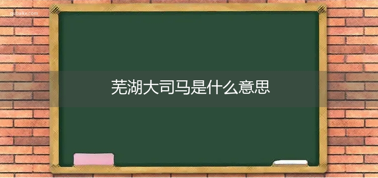 芜湖大司马是什么意思