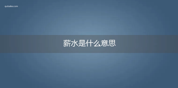 薪水是什么意思