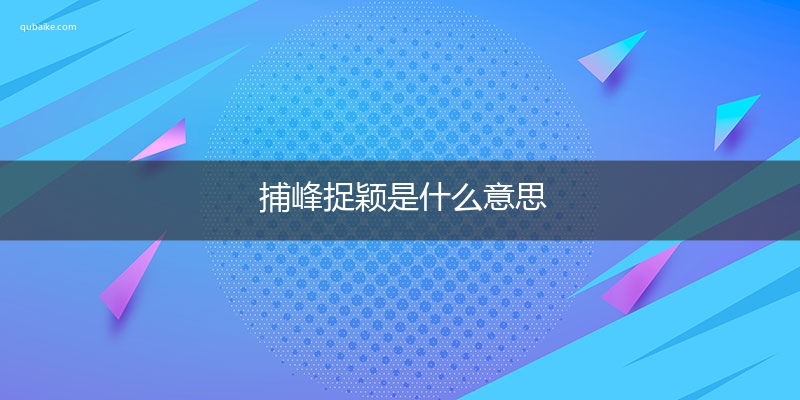 捕峰捉颖是什么意思