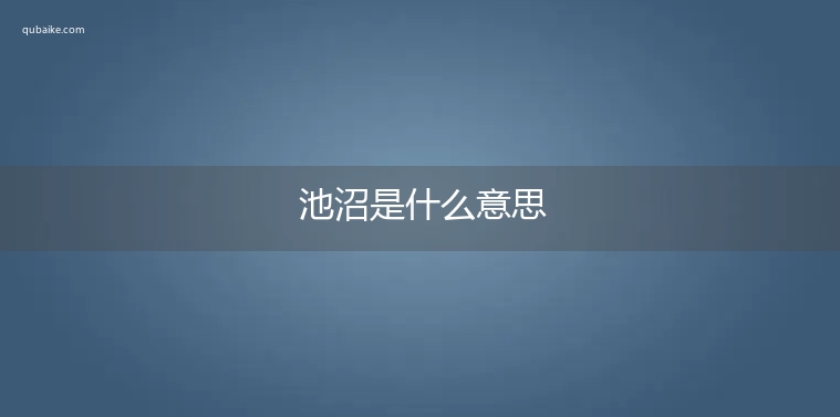 池沼是什么意思