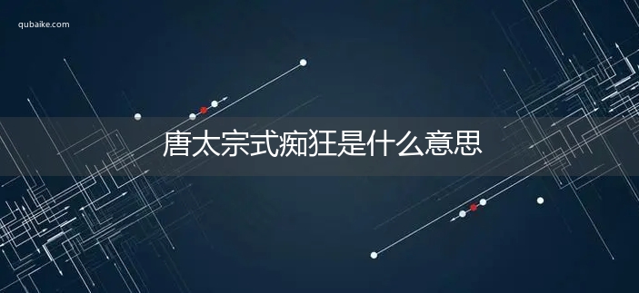 唐太宗式痴狂是什么意思