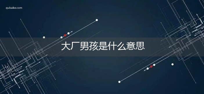 大厂男孩是什么意思