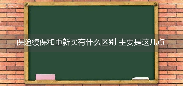 保险续保和重新买有什么区别 主要是这几点