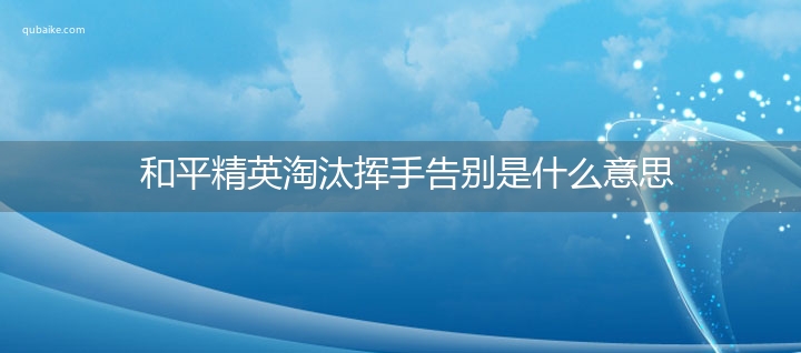 和平精英淘汰挥手告别是什么意思