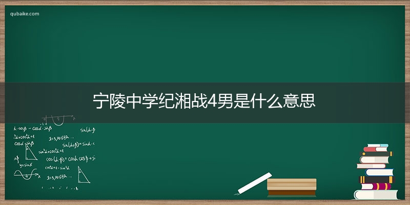 宁陵中学纪湘战4男是什么意思