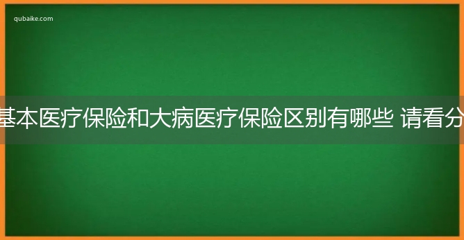 基本医疗保险和大病医疗保险区别有哪些 请看分析