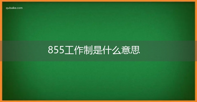 855工作制是什么意思