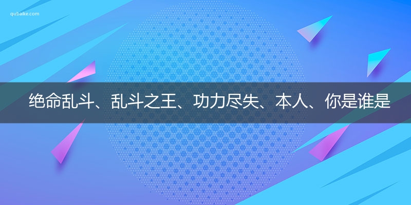 绝命乱斗、乱斗之王、功力尽失、本人、你是谁是什么意思