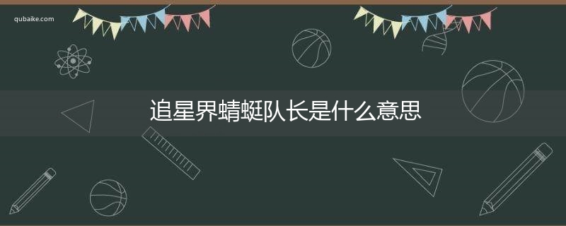 追星界蜻蜓队长是什么意思