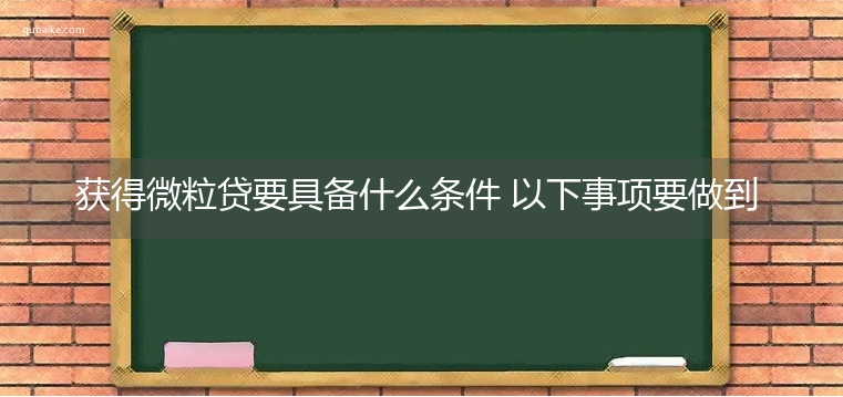 获得微粒贷要具备什么条件 以下事项要做到